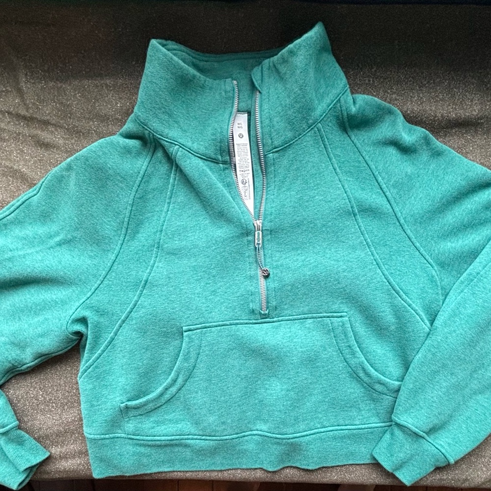 Lululemon Athletica Teal Lagoon oversized funnel neck Half-Zip Sweatshirt M/L